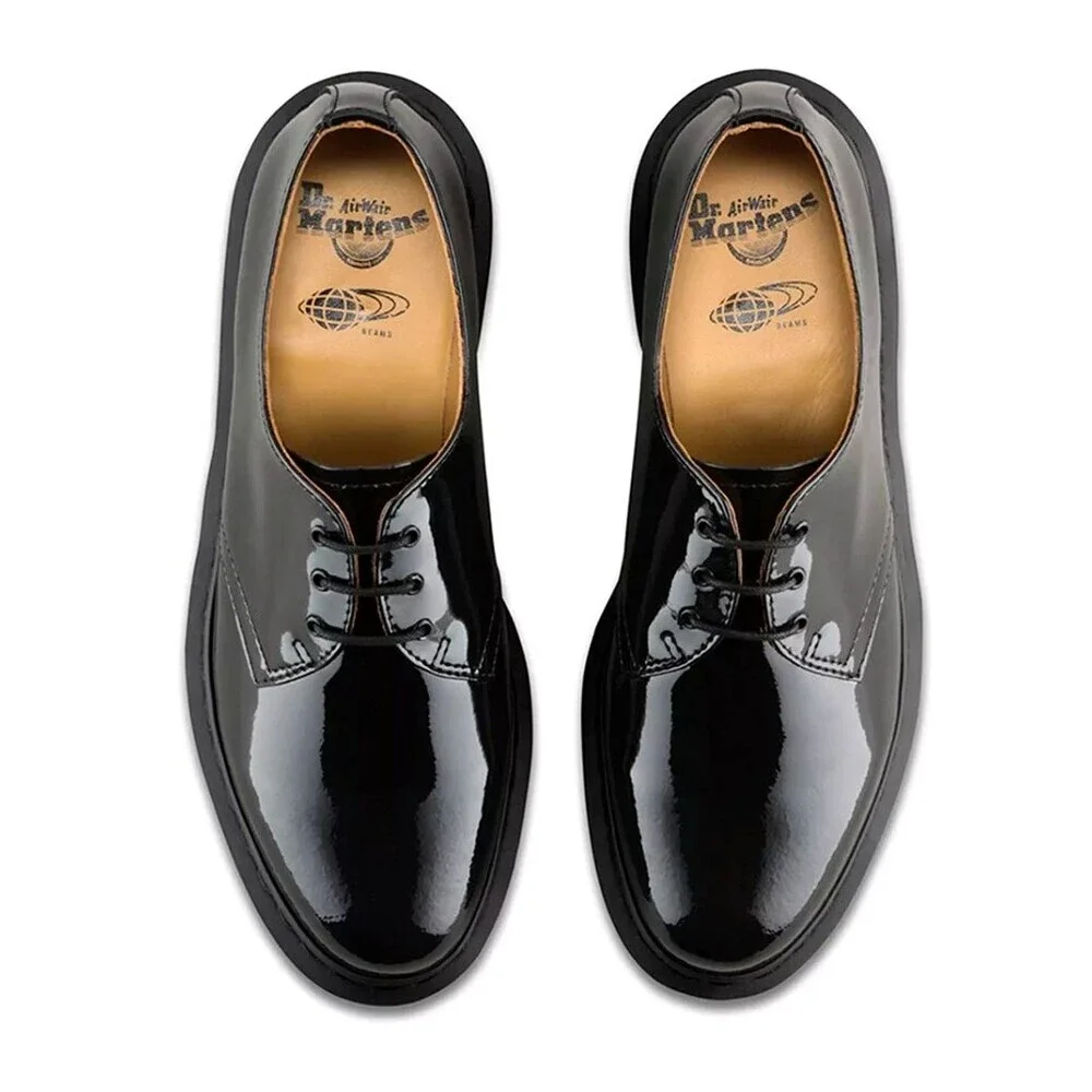 Dr Martens x Beams 1461 Mens US 5 Black Patent Lamper Oxford Lace Up Dress Shoe